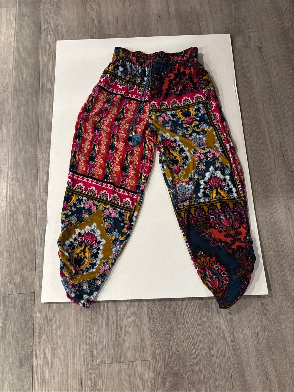 Anthropologie Multicolor Boho Tassel Drawstring Pants